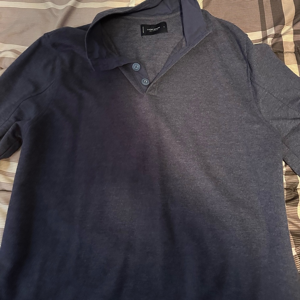 Lucky Brand Dark Purple Casual 3 Button Shirt
